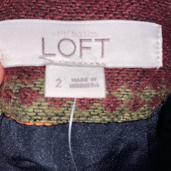 LOFT Southwestern Blanket Faux Wrap Stripe Skirt - Picture 5 of 5